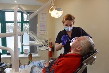 man having dental checkup